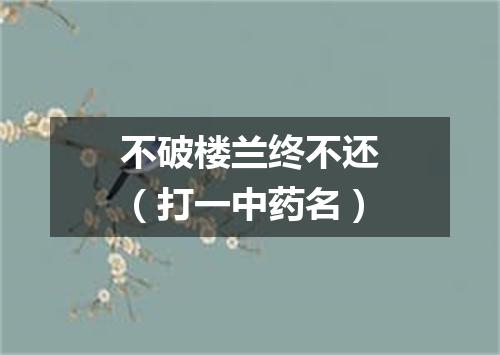 不破楼兰终不还（打一中药名）