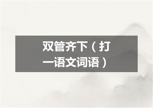 双管齐下（打一语文词语）
