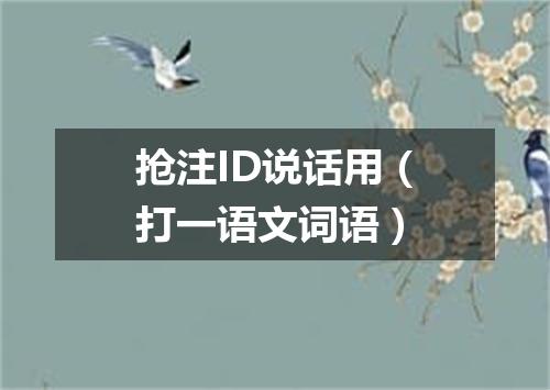 抢注ID说话用（打一语文词语）