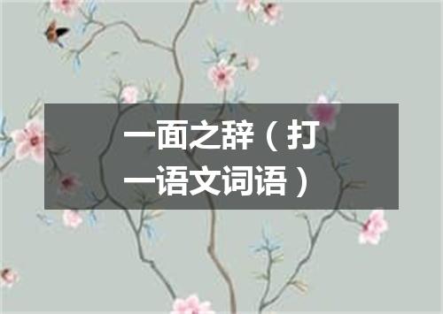 一面之辞（打一语文词语）