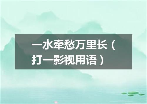 一水牵愁万里长（打一影视用语）