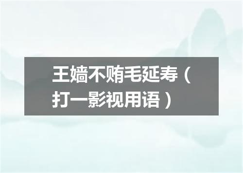 王嫱不贿毛延寿（打一影视用语）