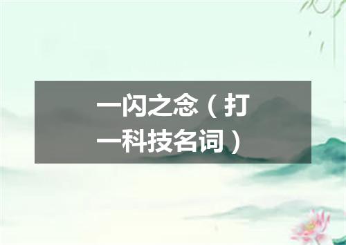 一闪之念（打一科技名词）