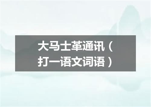 大马士革通讯（打一语文词语）