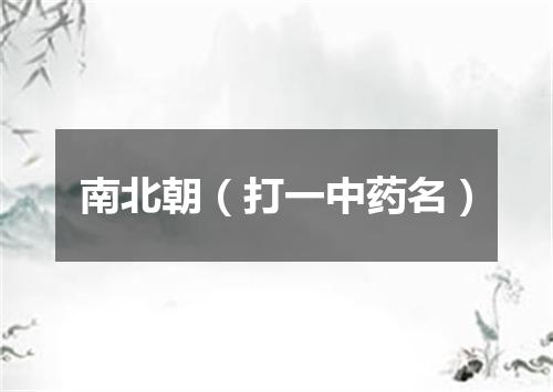 南北朝（打一中药名）