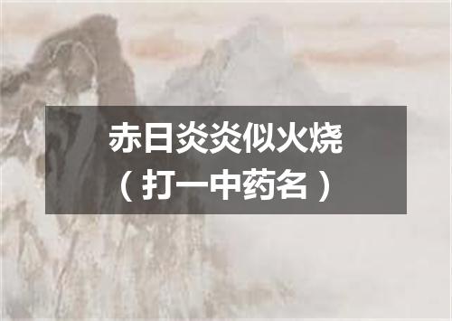 赤日炎炎似火烧（打一中药名）