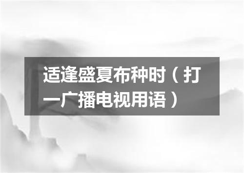 适逢盛夏布种时（打一广播电视用语）
