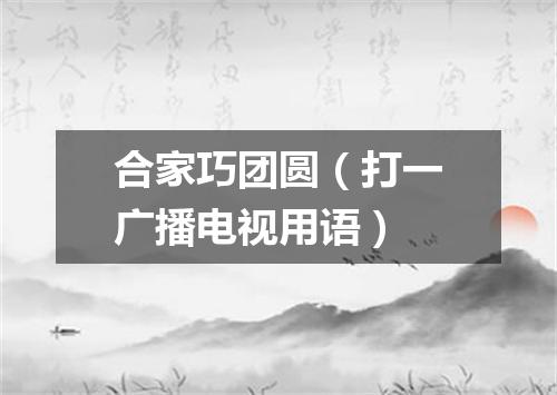 合家巧团圆（打一广播电视用语）