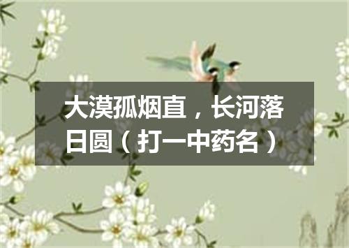 大漠孤烟直，长河落日圆（打一中药名）