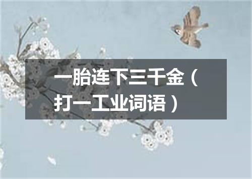 一胎连下三千金（打一工业词语）