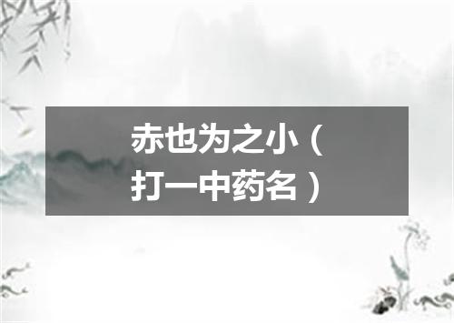 赤也为之小（打一中药名）