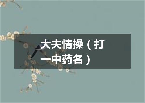 大夫情操（打一中药名）