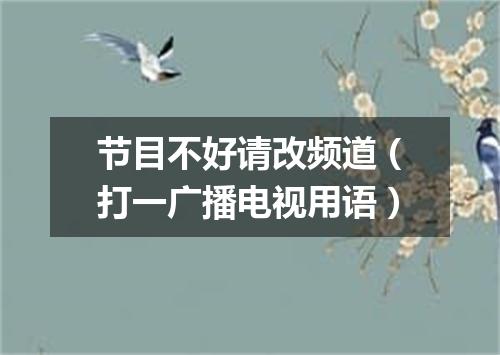 节目不好请改频道（打一广播电视用语）