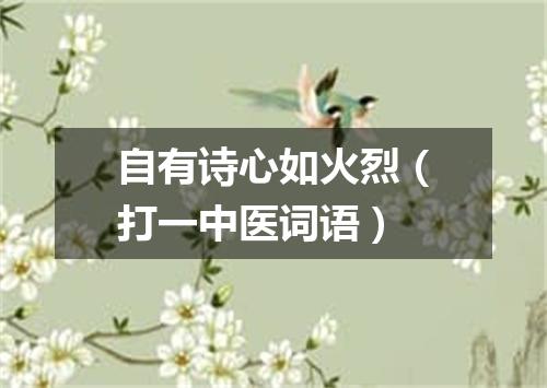 自有诗心如火烈（打一中医词语）