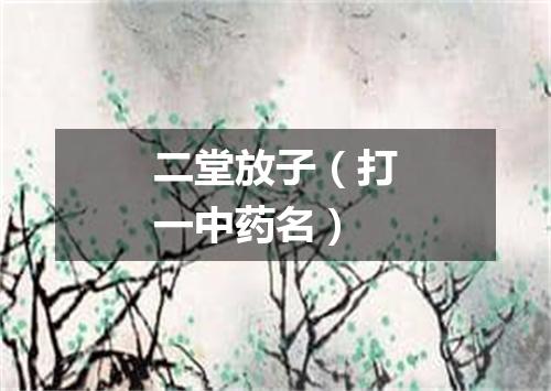 二堂放子（打一中药名）