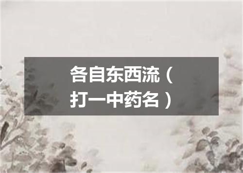 各自东西流（打一中药名）