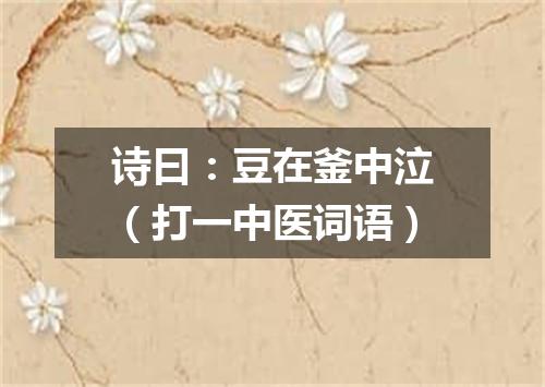 诗曰：豆在釜中泣（打一中医词语）