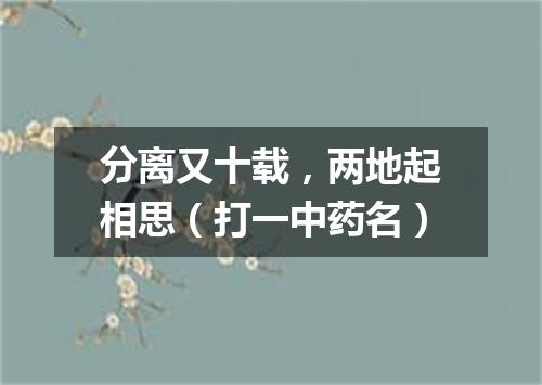 分离又十载，两地起相思（打一中药名）