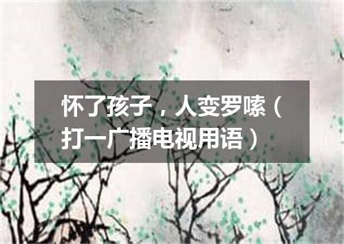 怀了孩子，人变罗嗦（打一广播电视用语）