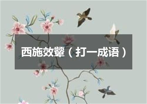 西施效颦（打一成语）