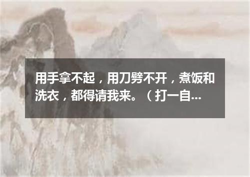 用手拿不起，用刀劈不开，煮饭和洗衣，都得请我来。（打一自然物）