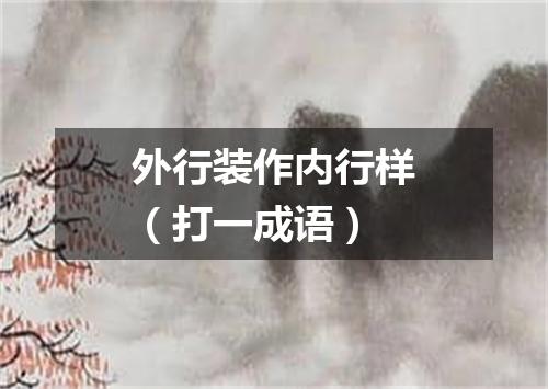 外行装作内行样（打一成语）