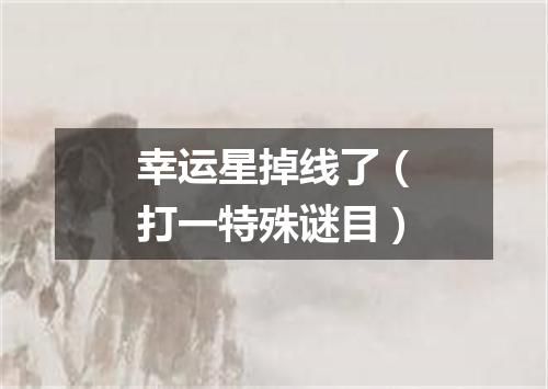 幸运星掉线了（打一特殊谜目）