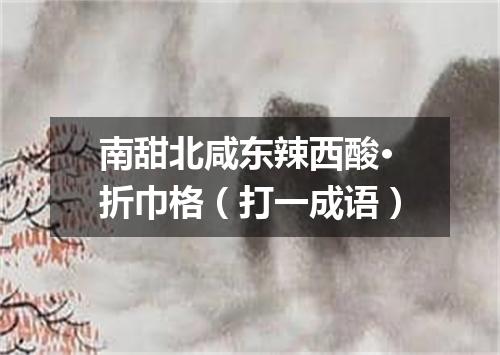 南甜北咸东辣西酸·折巾格（打一成语）