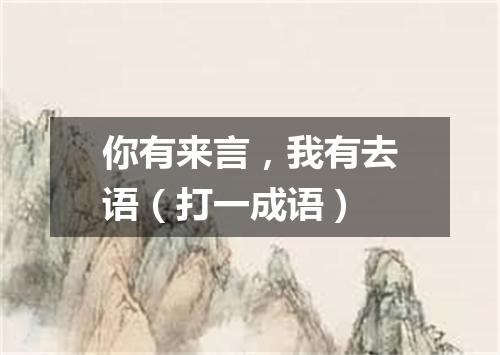 你有来言，我有去语（打一成语）