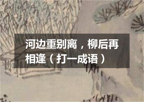 河边重别离，柳后再相逢（打一成语）