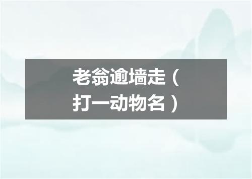 老翁逾墙走（打一动物名）