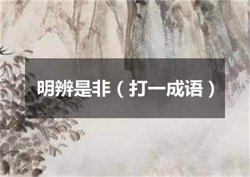 明辨是非（打一成语）