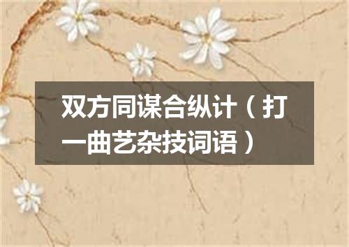 双方同谋合纵计（打一曲艺杂技词语）