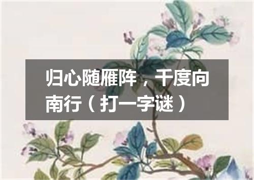 归心随雁阵，千度向南行（打一字谜）