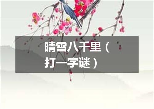晴雪八千里（打一字谜）