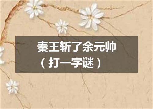 秦王斩了余元帅（打一字谜）