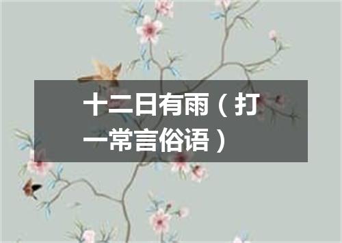 十二日有雨（打一常言俗语）