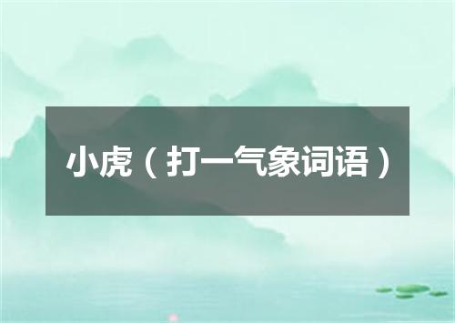 小虎（打一气象词语）