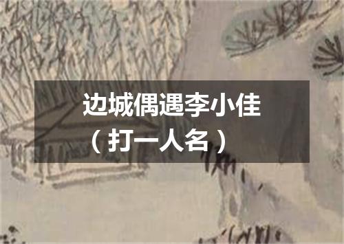 边城偶遇李小佳（打一人名）