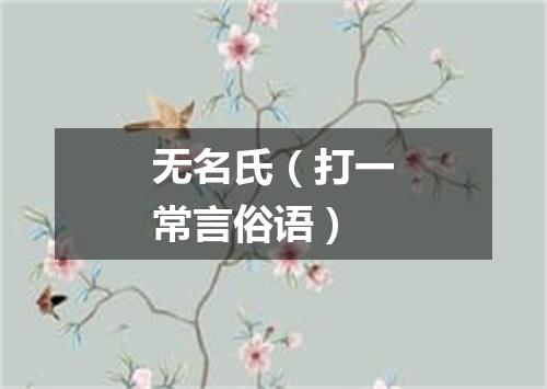 无名氏（打一常言俗语）