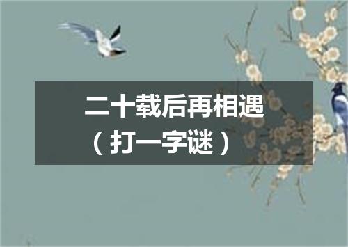 二十载后再相遇（打一字谜）
