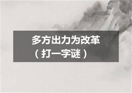 多方出力为改革（打一字谜）