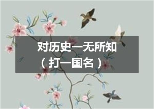 对历史一无所知（打一国名）