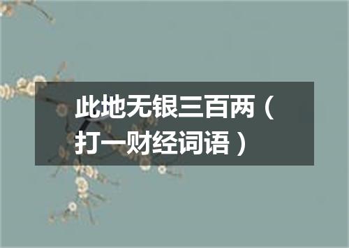 此地无银三百两（打一财经词语）