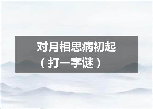 对月相思病初起（打一字谜）