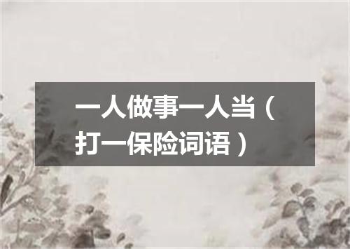 一人做事一人当（打一保险词语）