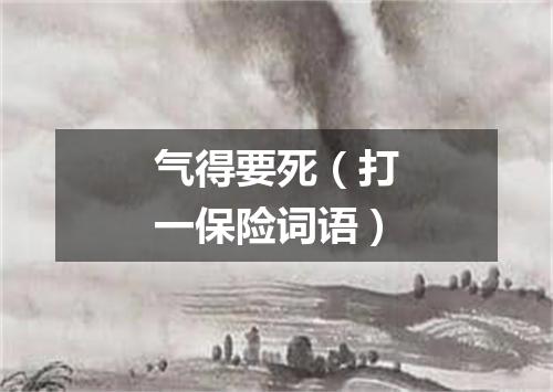气得要死（打一保险词语）