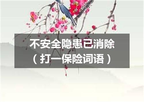 不安全隐患已消除（打一保险词语）
