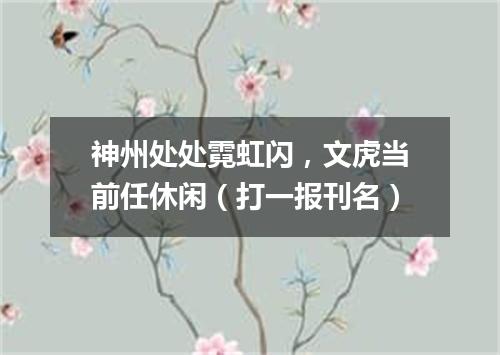 神州处处霓虹闪，文虎当前任休闲（打一报刊名）