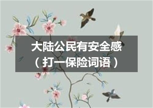 大陆公民有安全感（打一保险词语）